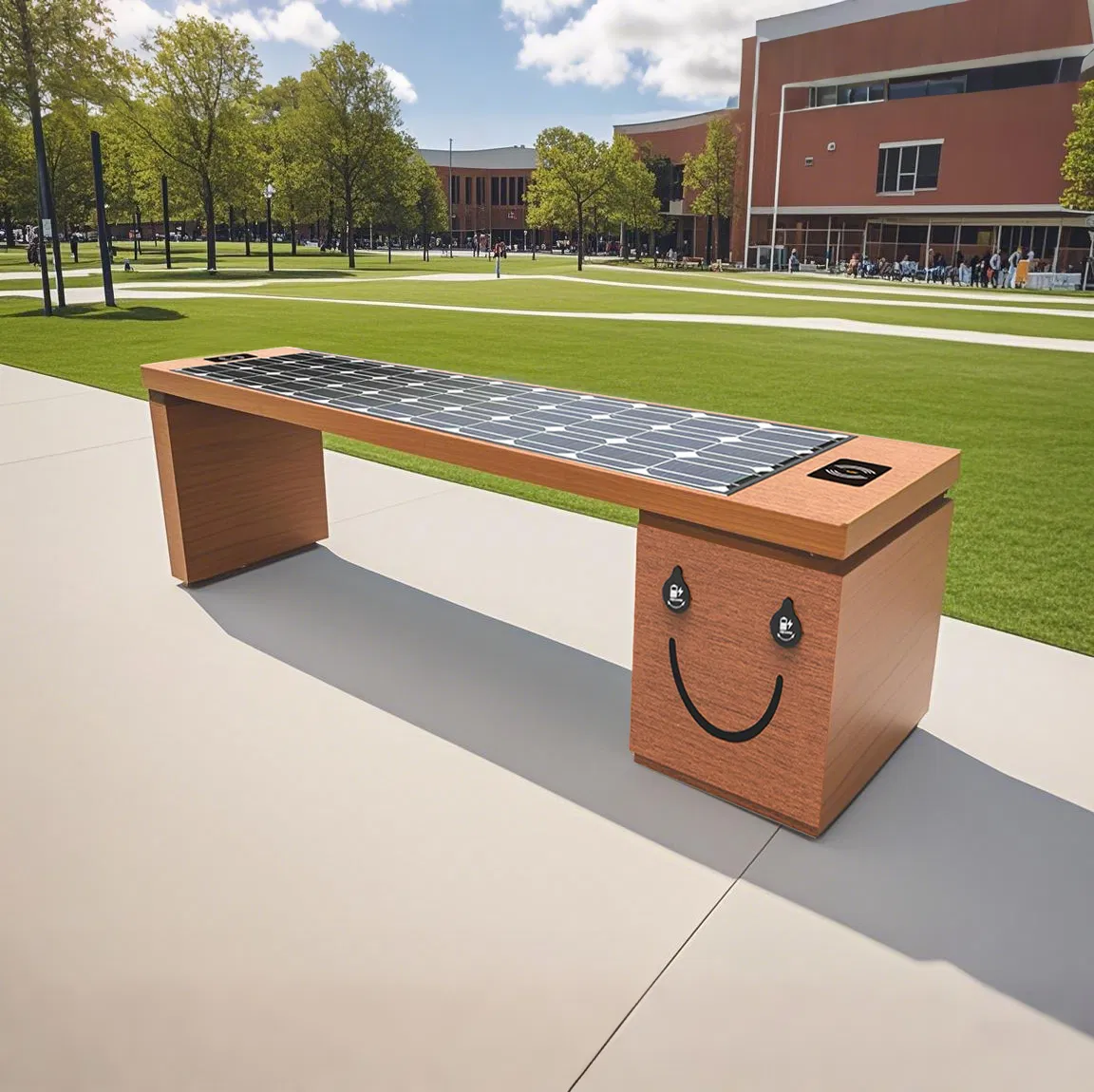 Outdoor Solar Energy Bench with USB Charger and Bluetooth for Bus Stations