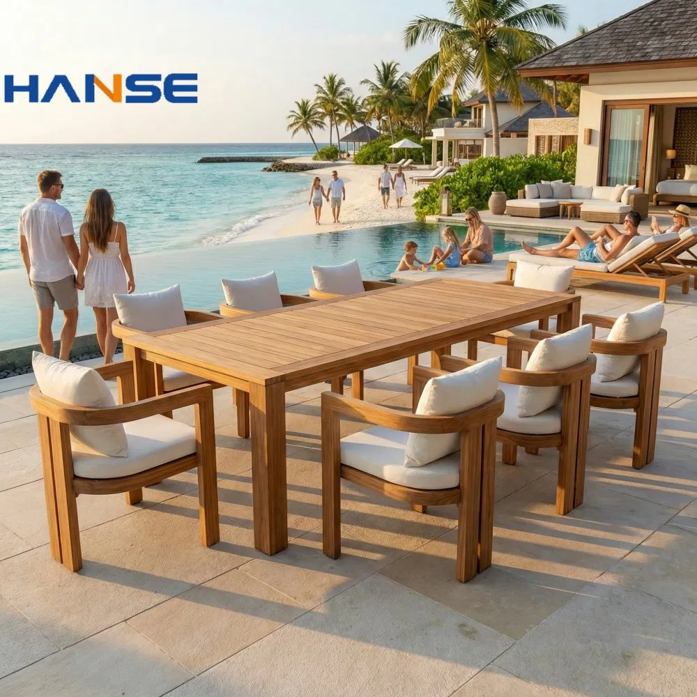 Modern Hot Sale Outdoor Rope Rattan Furniture Garden Patio Hotel Dining Table and Chairs