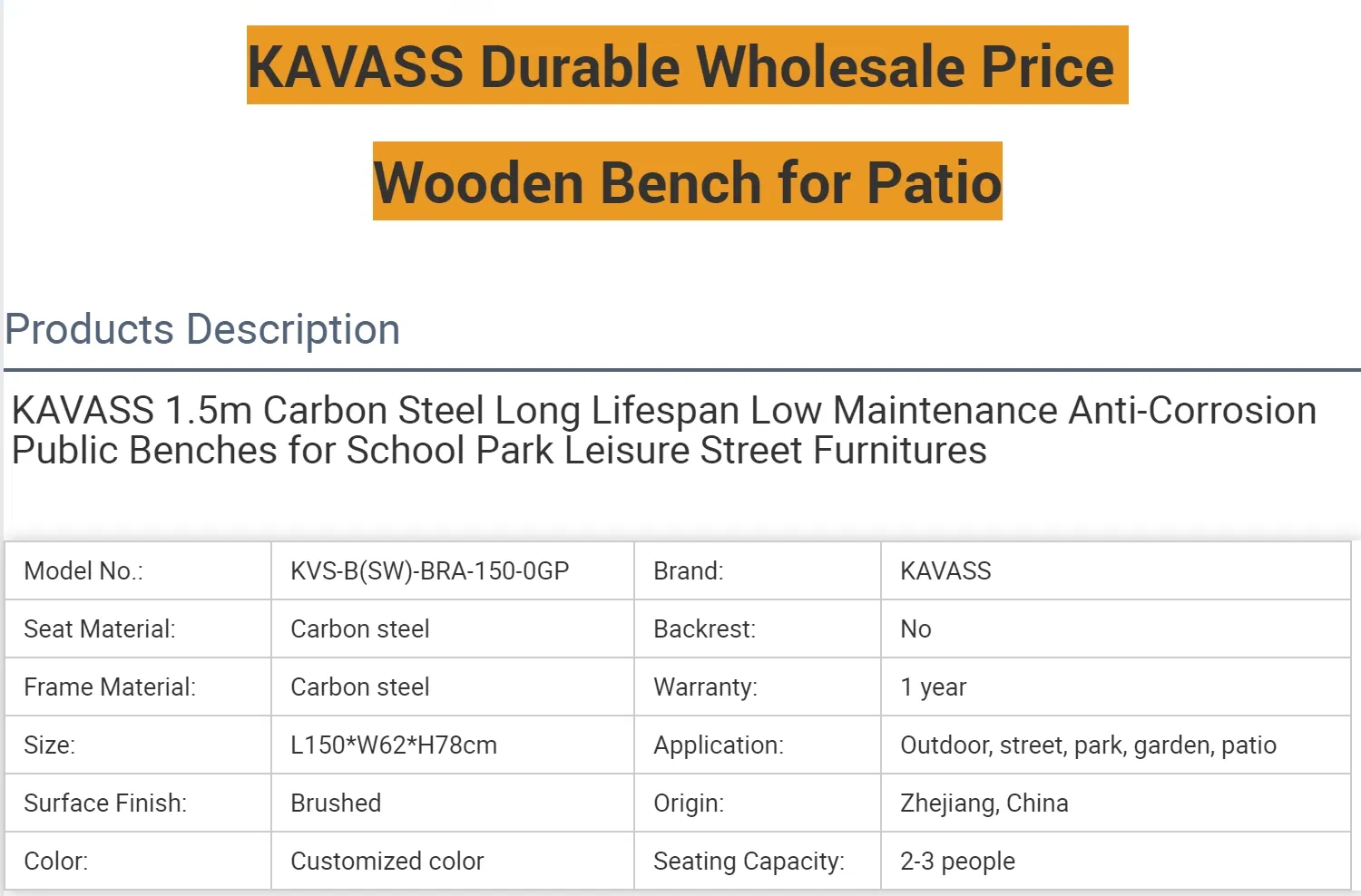 Outdoor Bench View 2