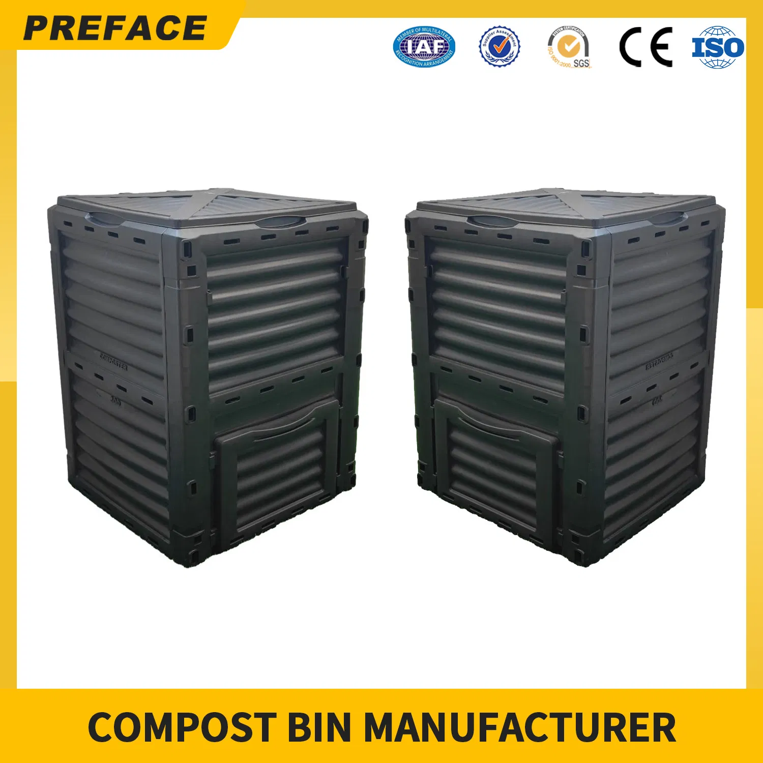 Outdoor Trash Compost Bin Food Waste Bin Plastic Garden Supplies Compost Bin Worm Food Composting Bin for Outdoor Garden