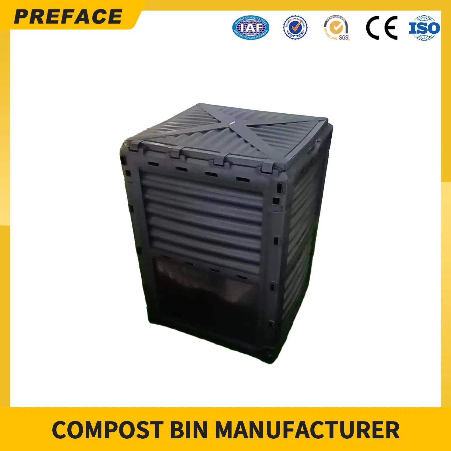 Wholesale Eco-Friendly Large Garden Screw Free Slot-Less Assembly Worm Farm Household Polypropylene Plastic Compost Composting Bin for Outdoor
