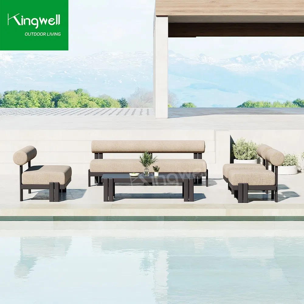 Kingwell Garden Patio Furniture Sofa Aluminium Outdoor Lounge Sofa Set