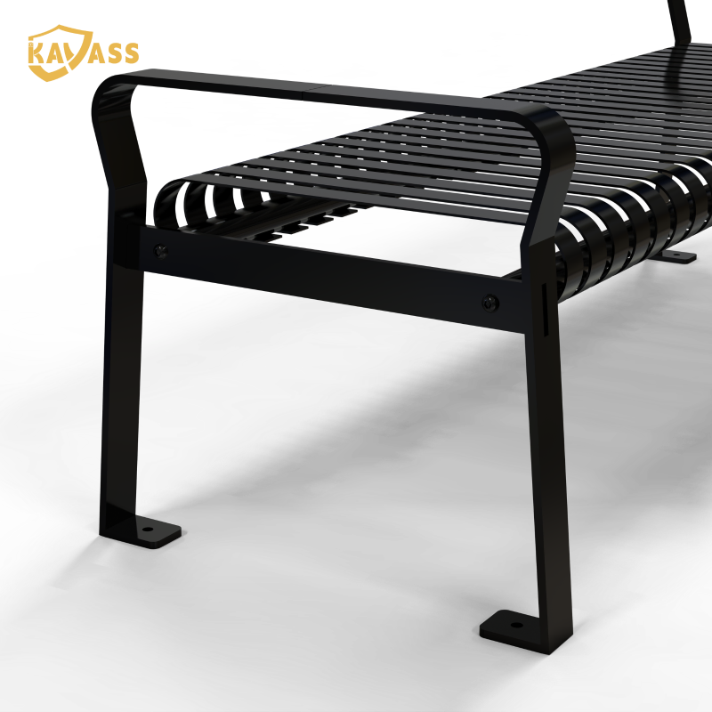 Kavass Outdoor Dining Chair Waterproof Storage Street Bench for Public Spaces