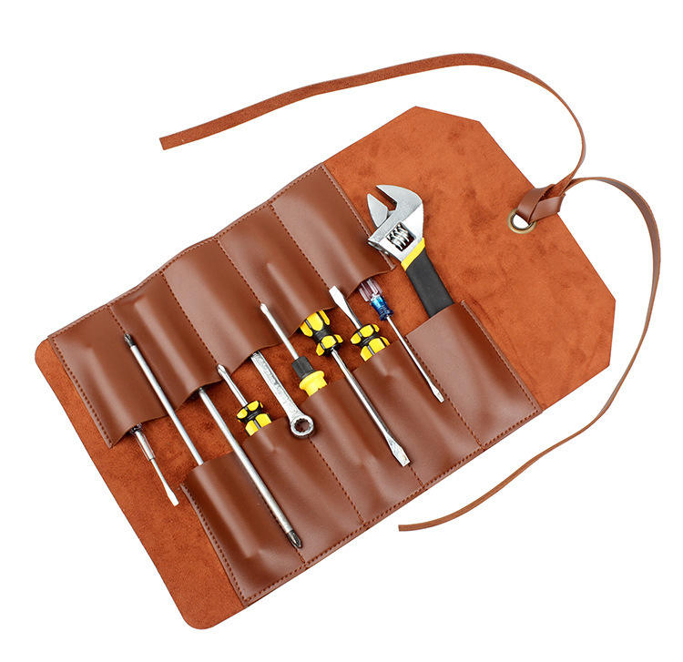 Wholesale Heavy Duty Portable Multi Pocket Garden Hardware Tools Pouch Custom Leather Organizer Electrician Rolling Tool Bags