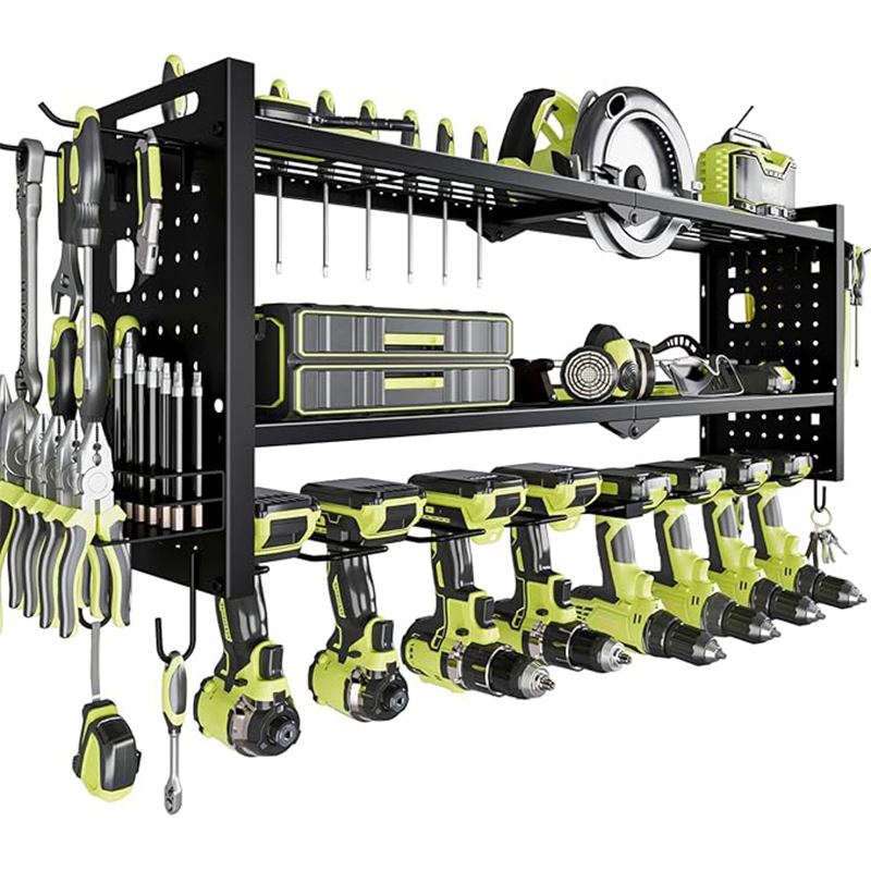 Hot Sale Hardware Store Metal Bucket Garage Garden Wall Hex Tool Storage Rack Holder Power Tool Organizer