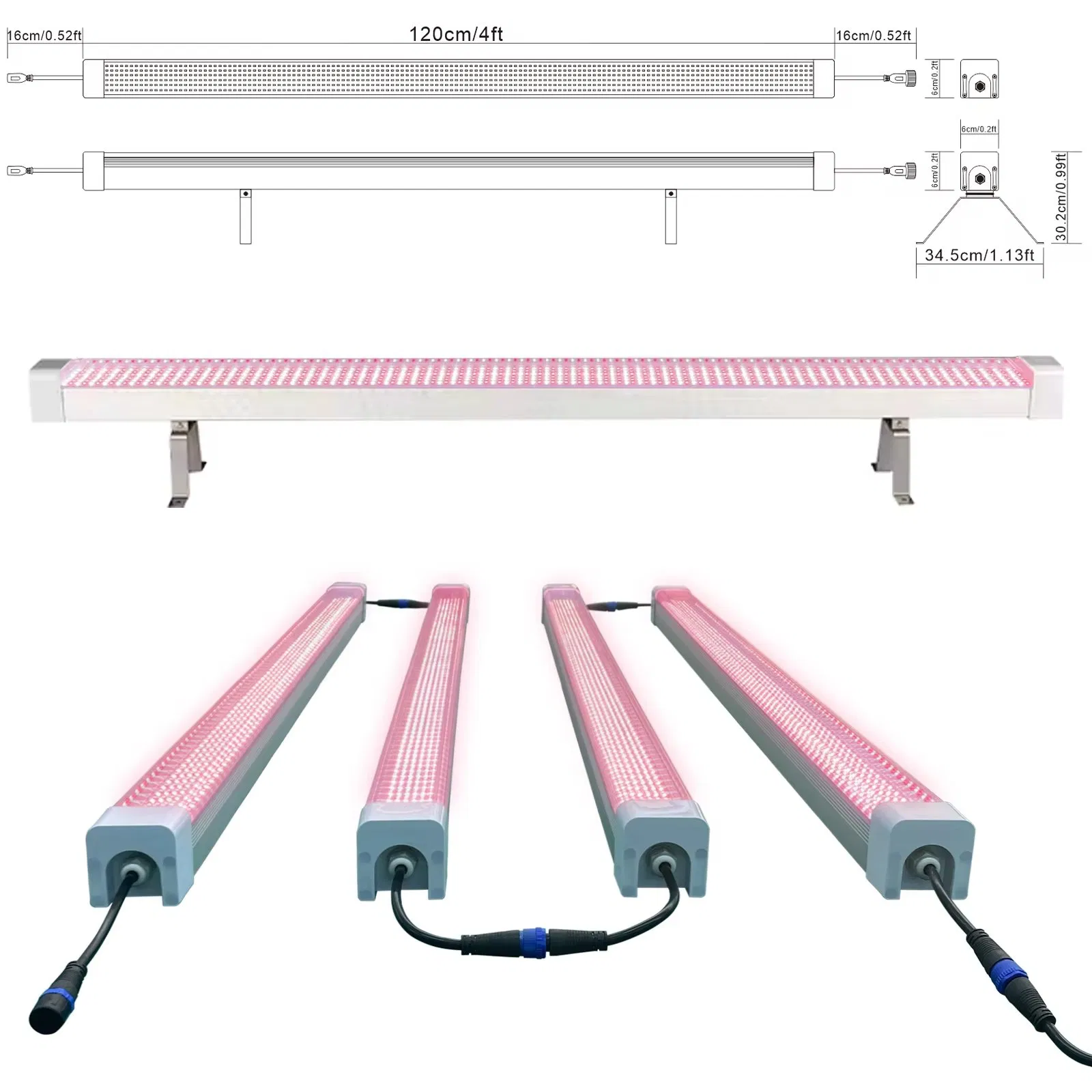 Customized 120W 150W Grow LED Light Seed Starting Green House IR UV Full Spectrum Under Canopy LED Grow Light