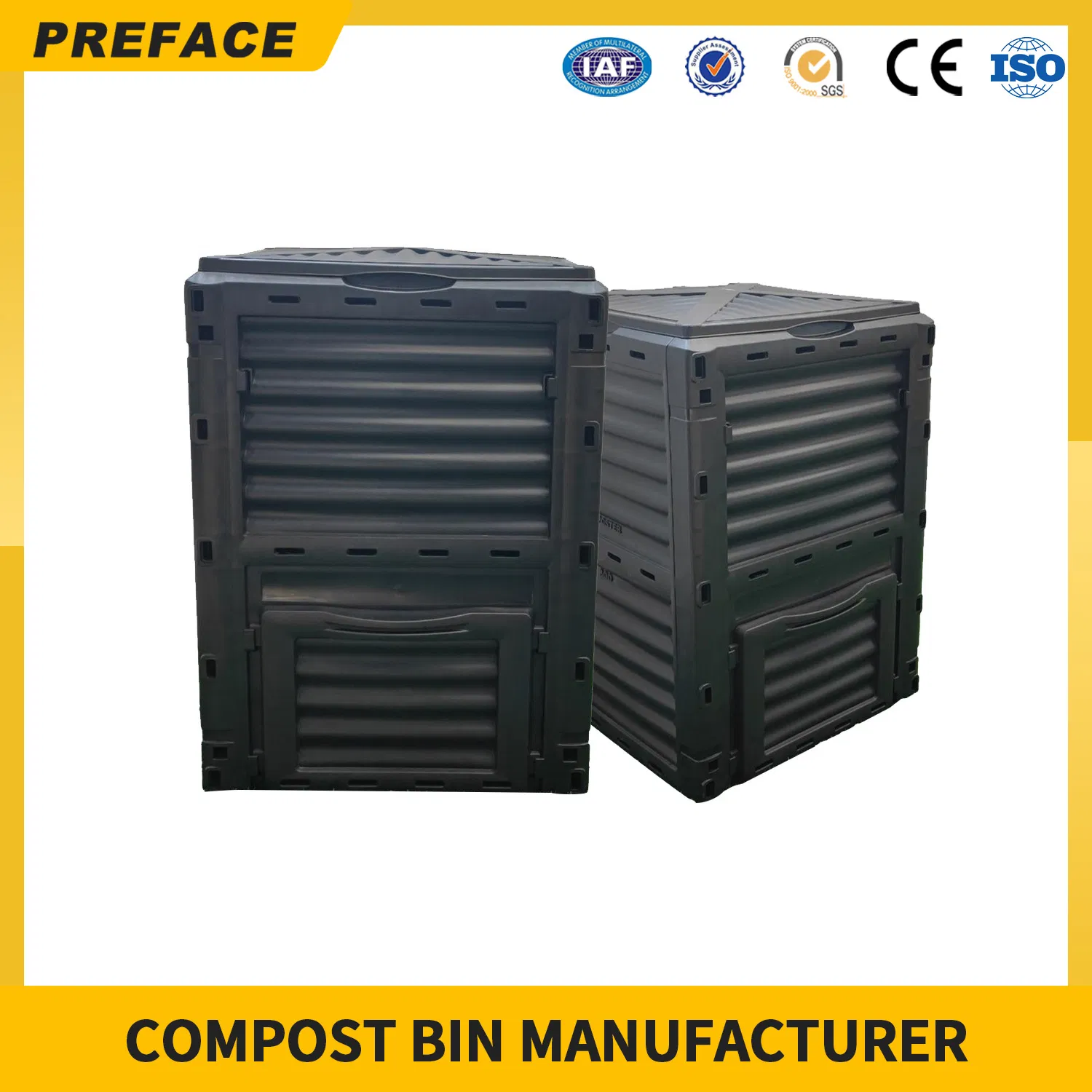 Factory Directly Large Capacity Outdoor Composter Eco-Friendly Plastic Garden Compost Bin