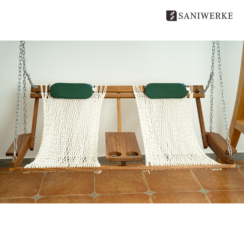 Teak Outdoor Garden Forest Green Pillow Prime Quality Deluxe Patio Swing