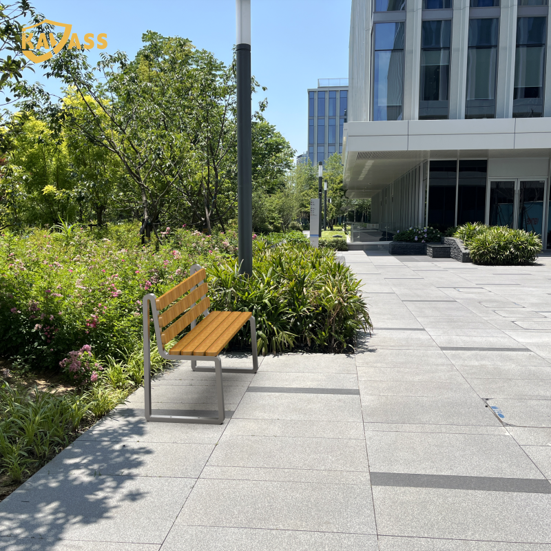 Kavass Eco-Friendly Merbau Wood Outdoor Bench with Backrest and Storage