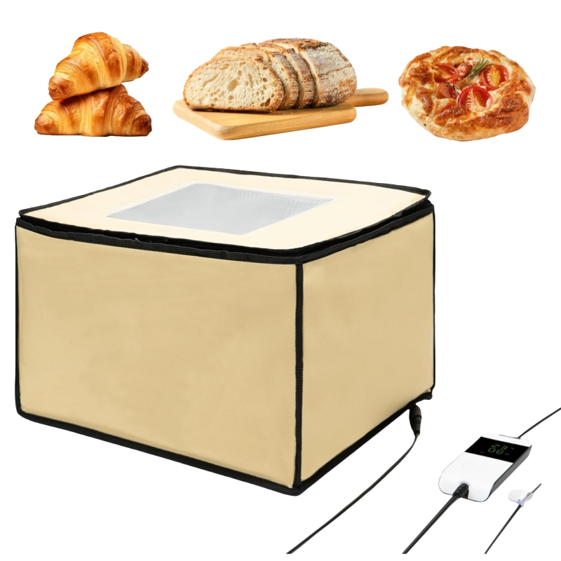 Folding Dough Proofer Box with Temp Control (50-130℉) &amp; 24H Timer, Extra Large Bread Proofing Box for Sourdough, Pizza, Yogurt, Seed Starting, 3D Filament Dryin