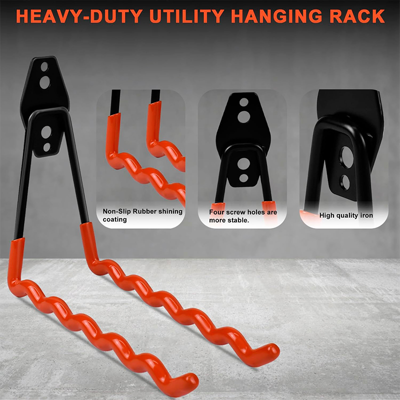 Versatile and Reusablegarden Tool Hanging Rack Garage Storage Heavy Duty Utility Hooks Garden Tool Organizer