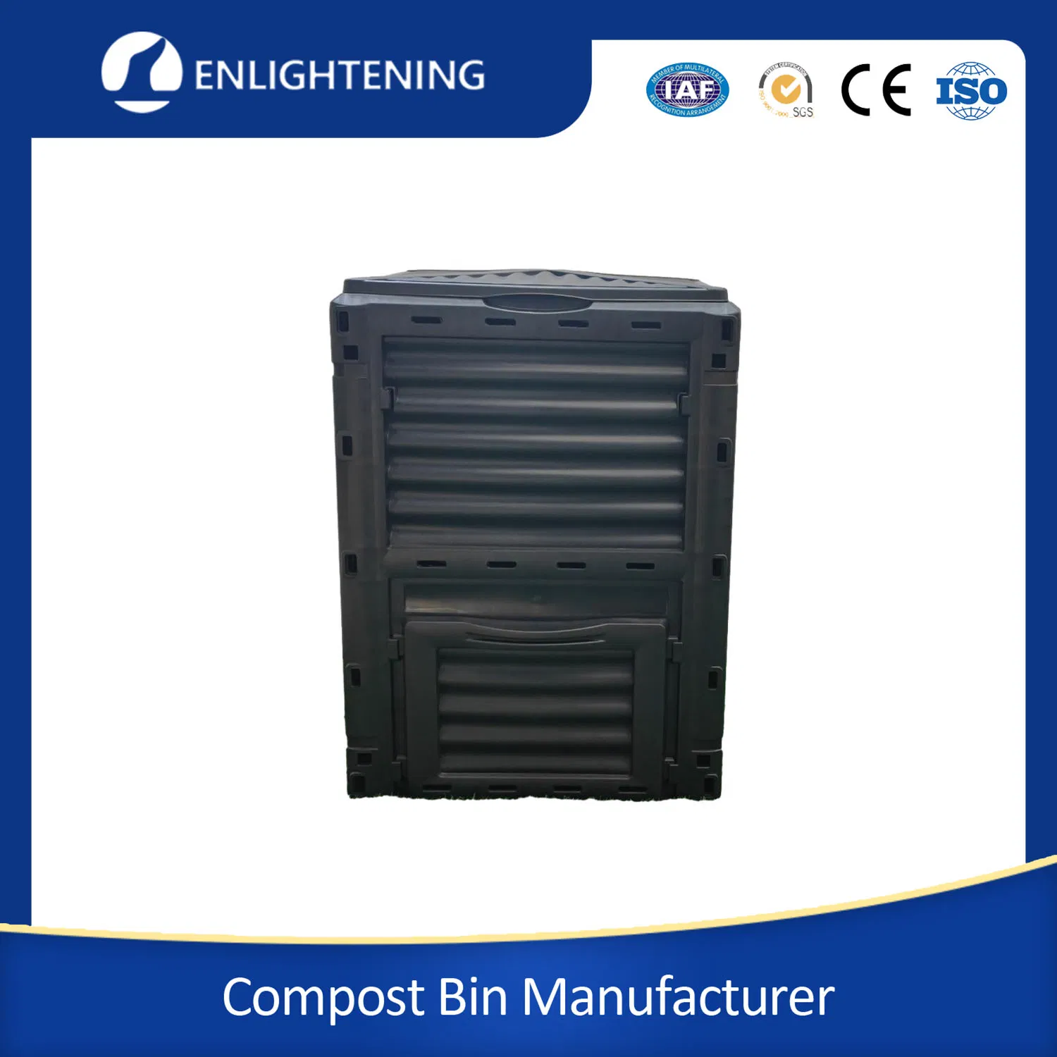 Custom Size Eco-Friendly 200L Outdoor Garden Polypropylene Plastic Waste Worm Screw Free Slot-Less Assembly Compost Composting Containers Bin for Outside