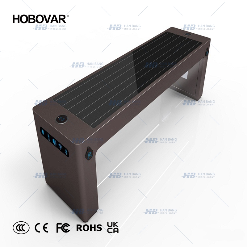 Outdoor Smart Solar Powered Bench with USB/ Wireless Charging