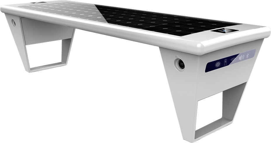 Intelligent Solar Powered Park Bench with LED Light &amp; Environment Sensor