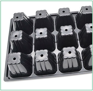 Black PS Plastic Microgreens Seed Planting Growing Seedling Starting Trays