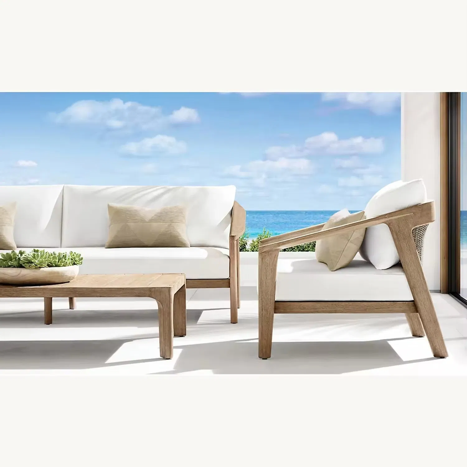 Tg Customized Solid Teak Wooden or Aluminum Weather Resistant Outdoor Dining Set Gardens Foshan Patio Furniture for 6-12 Hotel Villa Park Courtyard