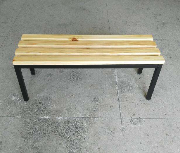 Elegant Outdoor Wooden Bench with Stainless Steel Accents