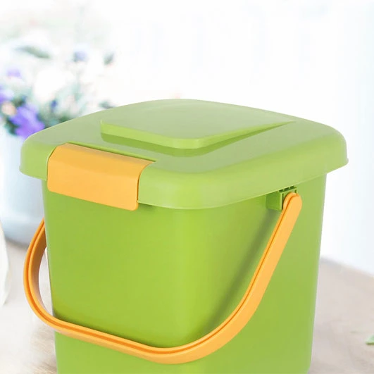 Small Domestic Handle Plastic Kitchen Food Composting Garden Waste Bin for Sale