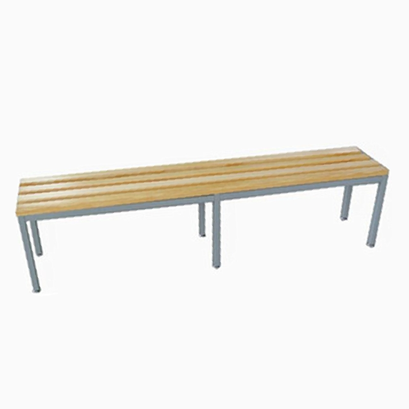 Elegant Outdoor Wooden Bench with Stainless Steel Accents
