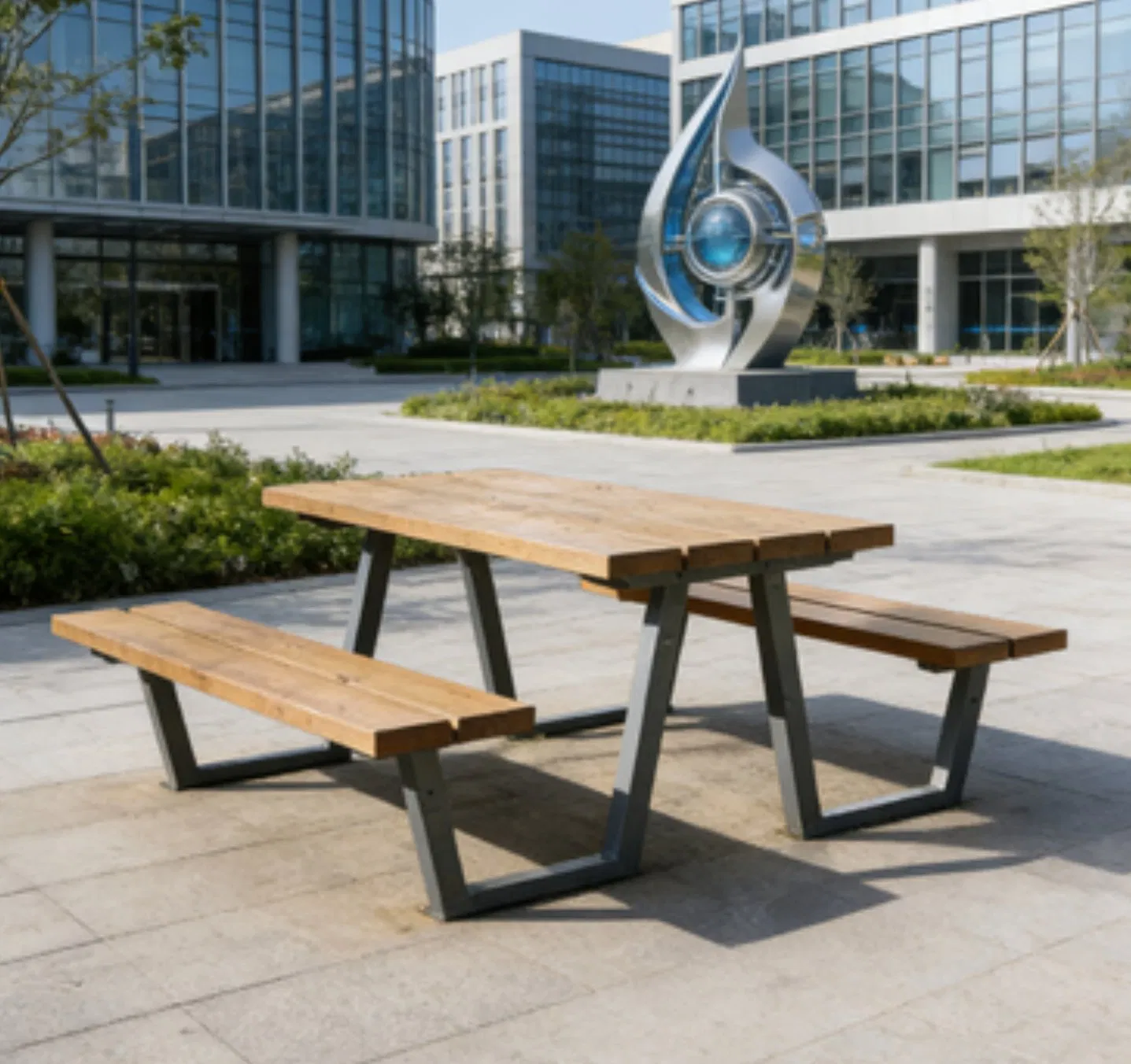 Outdoor Garden Table Bench with Storage - Modern Patio Furniture for Backyard Essentials