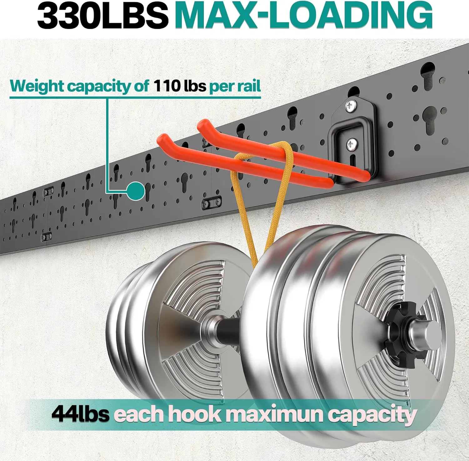 Wall Mount Tool Organizer for Garden Tools, Ladders, Cords, etc.