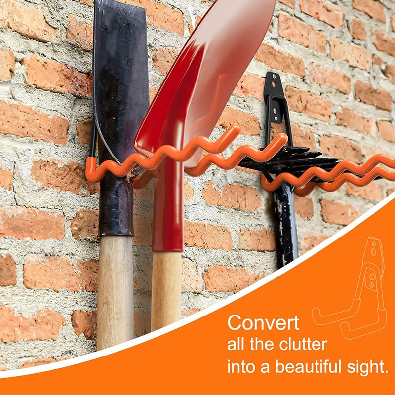 Versatile and Reusablegarden Tool Hanging Rack Garage Storage Heavy Duty Utility Hooks Garden Tool Organizer