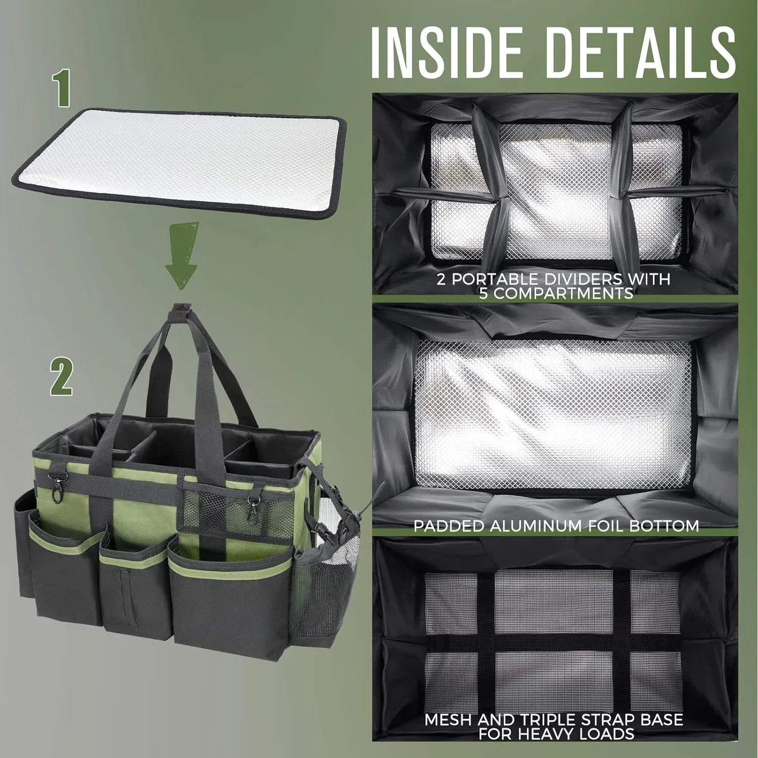 Wearable Garden Tote Cleaning Tool Bag Caddy Organizer with Handle