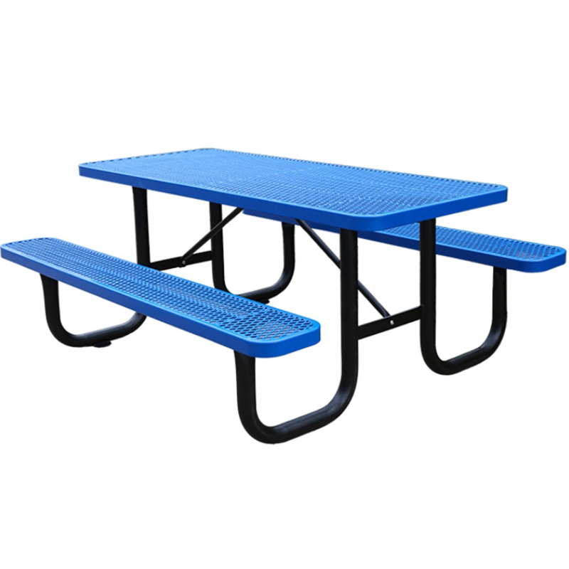Commercial Waterproof Storage Bench Table Metal Outdoor Lounge Furniture