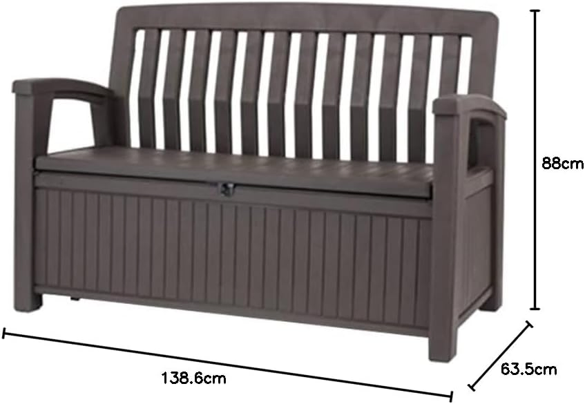 High Quality Outdoor Wooden Chair Seat Brown Cushion Box Patio Storage Bench