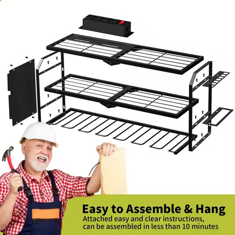 Large Capacity Cordless Power Tool Wrench Carts Wall Mount Hand Garden Tools Storage Organizer