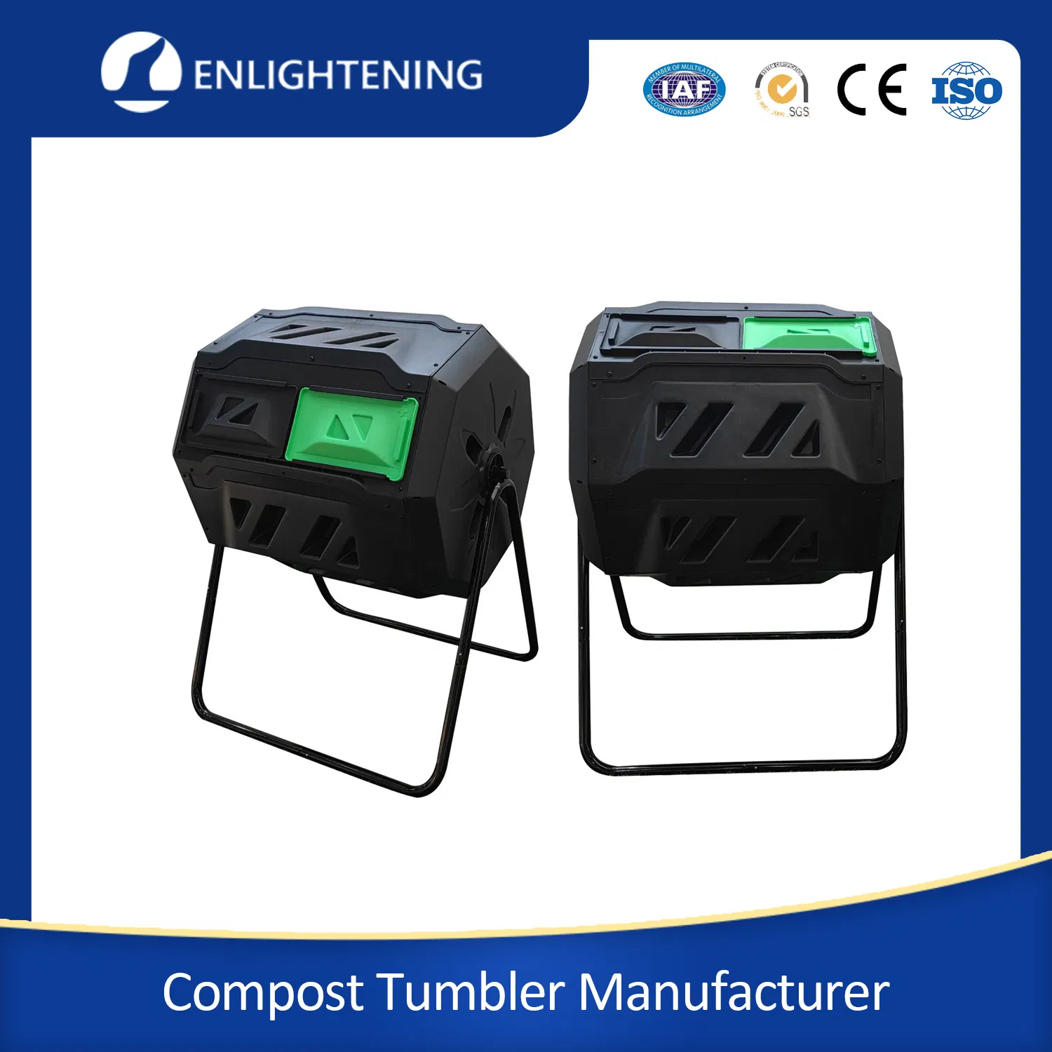 Best Large Eco-Friendly 100 Gallon Food Dual Double Batch Screw Free Polypropylene Plastic Compost Composting Bins and Tumblers for Eco-Friendly Gard