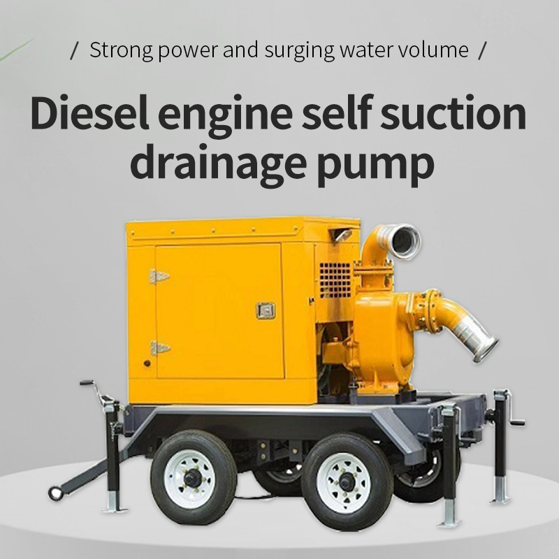 High Suction Flood Control Irrigation Mobile Trailer Diesel Engine Self-Priming Centrifugal Water Pump