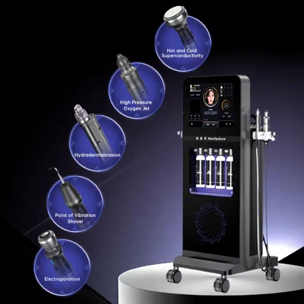 Hot Portable 7 in 1 Anti-Aging Facial Instrument Oxygen Spray Beauty Machine with Deep Cleaning Function US &amp; IT Plug Options