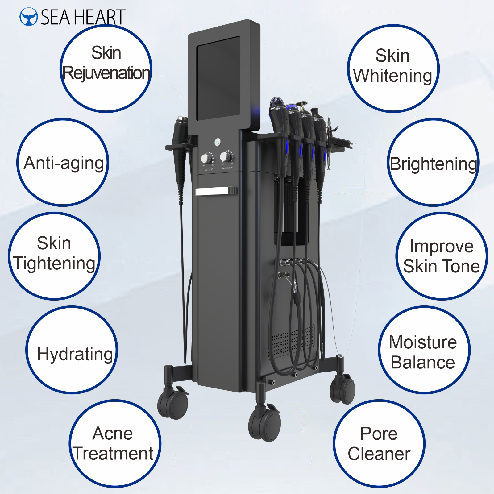 Seaheart HydraMaster Patent Hydro Oxygen Facial Machine for Skin Bubble Clean Deep Moisturizing Face Lift