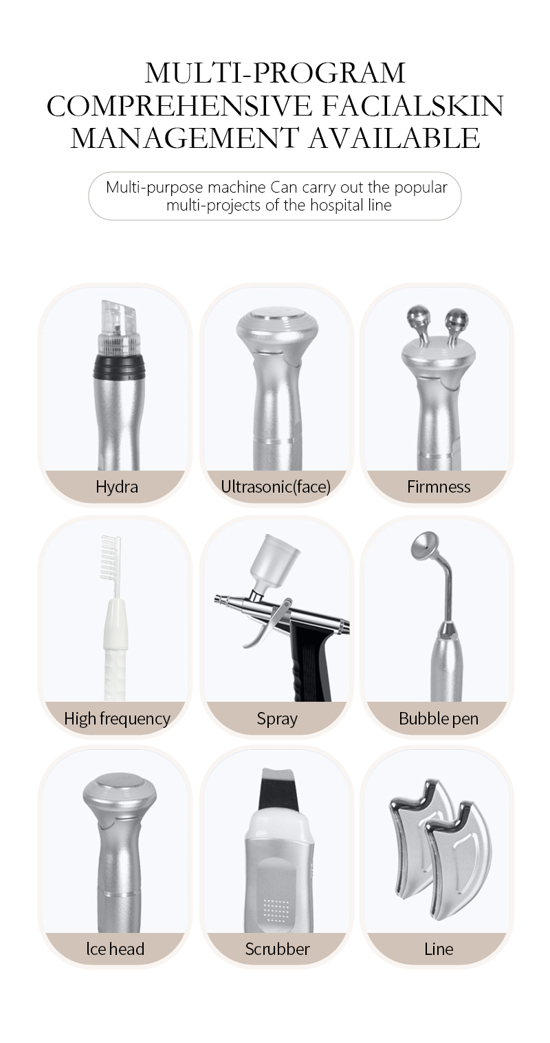 Bestseller Skin Cleansing 9 In 1 Oxygen Spray Hydro Dermabrasion Face Care Small Bubble Device Kit Hydro Water Jet Peel Machine