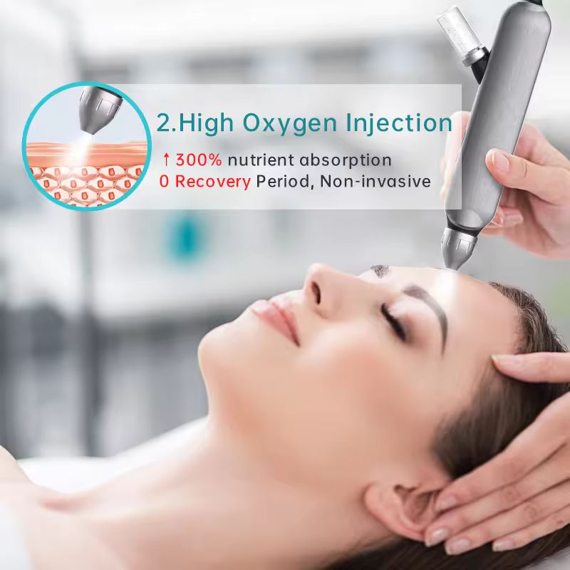 Professional 2-in-1 High-Pressure Hydro Oxygen Jet Facial Machine with Dermabrasion EU Plug Hydrating Eye Pore Vacuum Skin Care