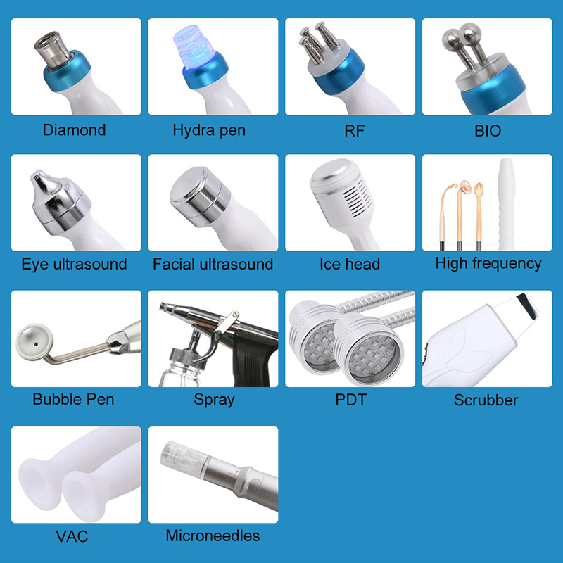 Portable Beauty Salon 14 in 1 Hydra Beauty Machine Microdermabrasion Hydro Facial Machine
