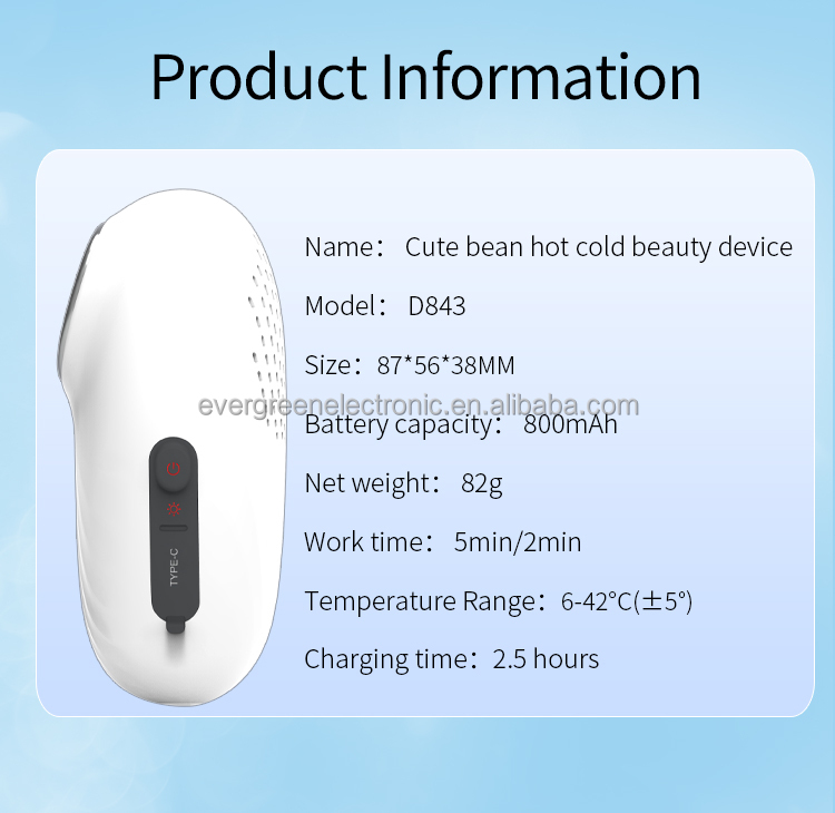 portable tightening cold cryo therapy skin facial anti-aging machine face massager hot and cool