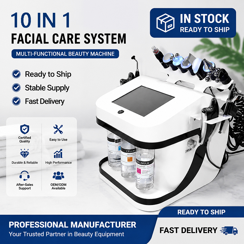 Professional Hydro Aqua Peeling Beauty Facial Equipment 10 Handles Facial Skin Deep Cleaning Machine for Salon Use