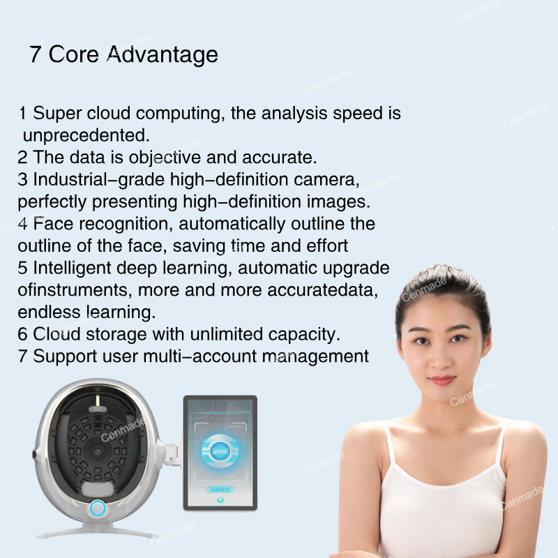 Wood Lamp Skin Analyzer Machine Facial Diagnostic Instrument Facial Moisture Test Facial Analysis 3d Skin Analysis Machine