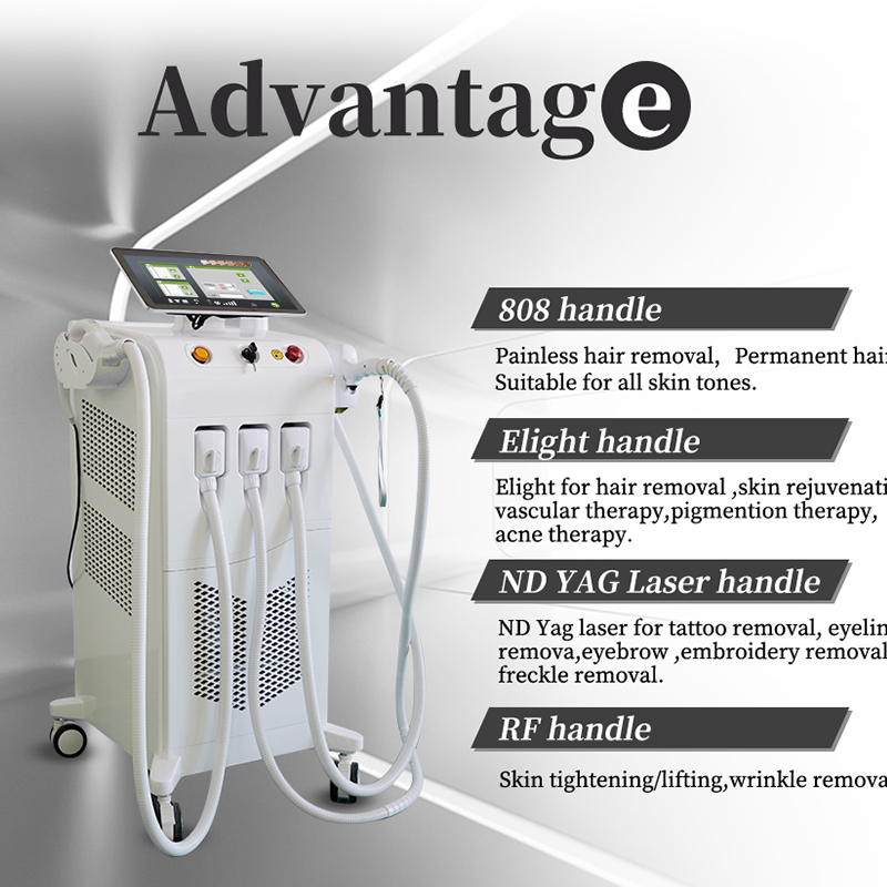 4 in 1 Multi-Functional Beauty Machine with Diode Laser IPL Elight Nd Yag Laser RF Technology