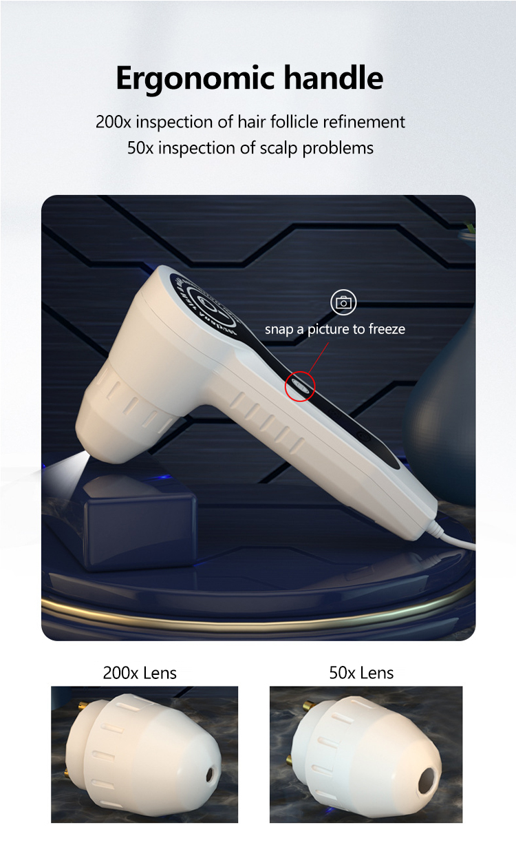 High Quality HD Massage Hair-loss Treatment Growth Smart Wireless Skin and Hair Analysis Machine AI Tester