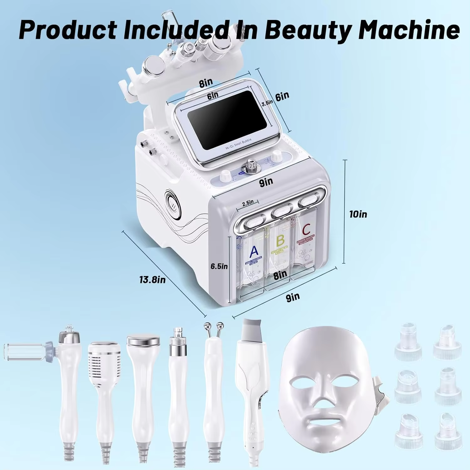 7 in 1 Aqua Hydro Peeling Dermabrasion H2o2 Small Bubble Facial Care Cleaning Machine