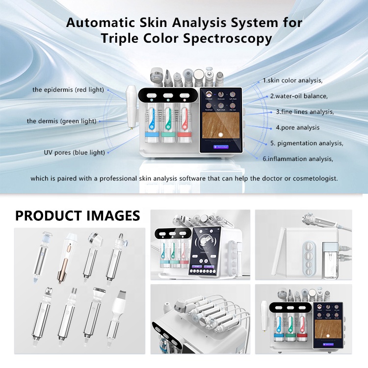 Newface Manufacturer Facial Hydrotion Oxygen Jet Professional Hydradermabrasion Skin Clean H2O2 8 in 1 Face Beauty Hydra Machine