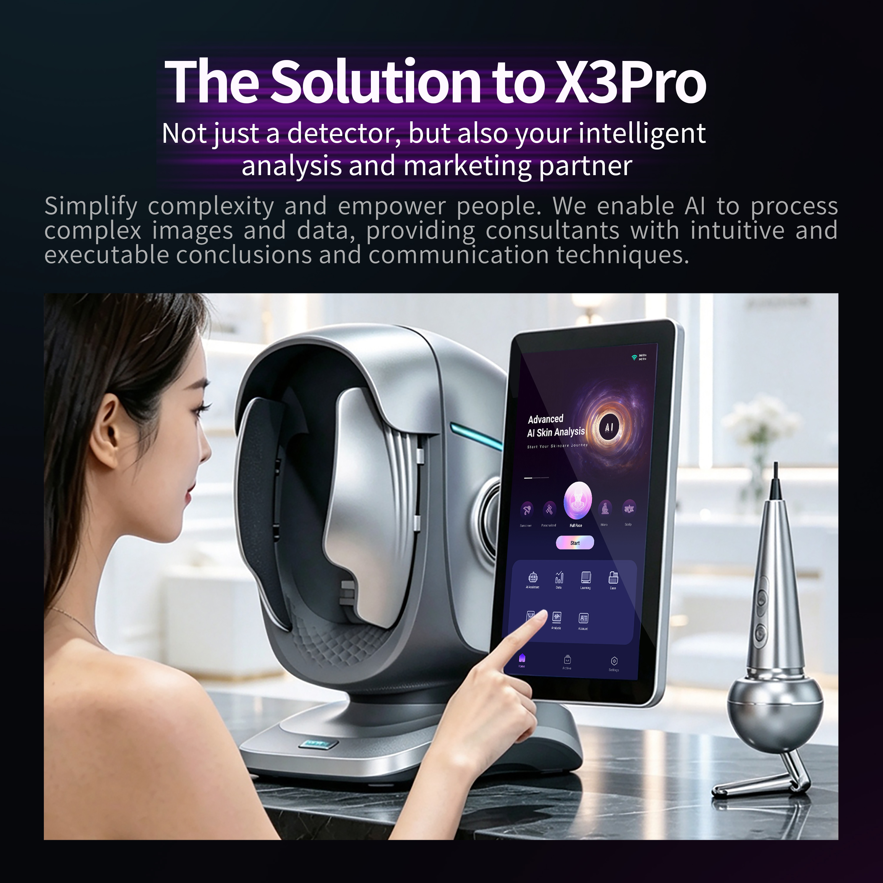 Wholesale High Accuracy Professional 3D Skin Face Hair Analysis Portable AI Diagnosis Scanner Beauty Equipment Skin Analyzer