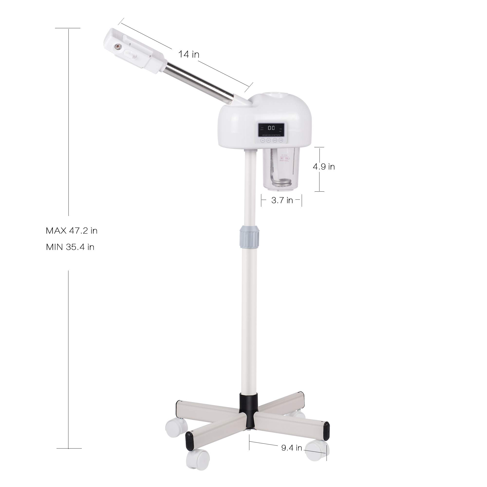 New Electric Facial Steamer Digital Touch Screen Professional Hot Vapour Beauty Salon Skin Care Steamer 750ml Water Tank ABS