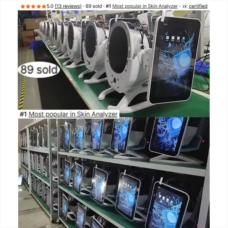 AI Magic 3d Mirror Facial Scanner Analizador De Piel Acne Skin Analysis Full Face Scanner Testing Skin Analyzer Machine