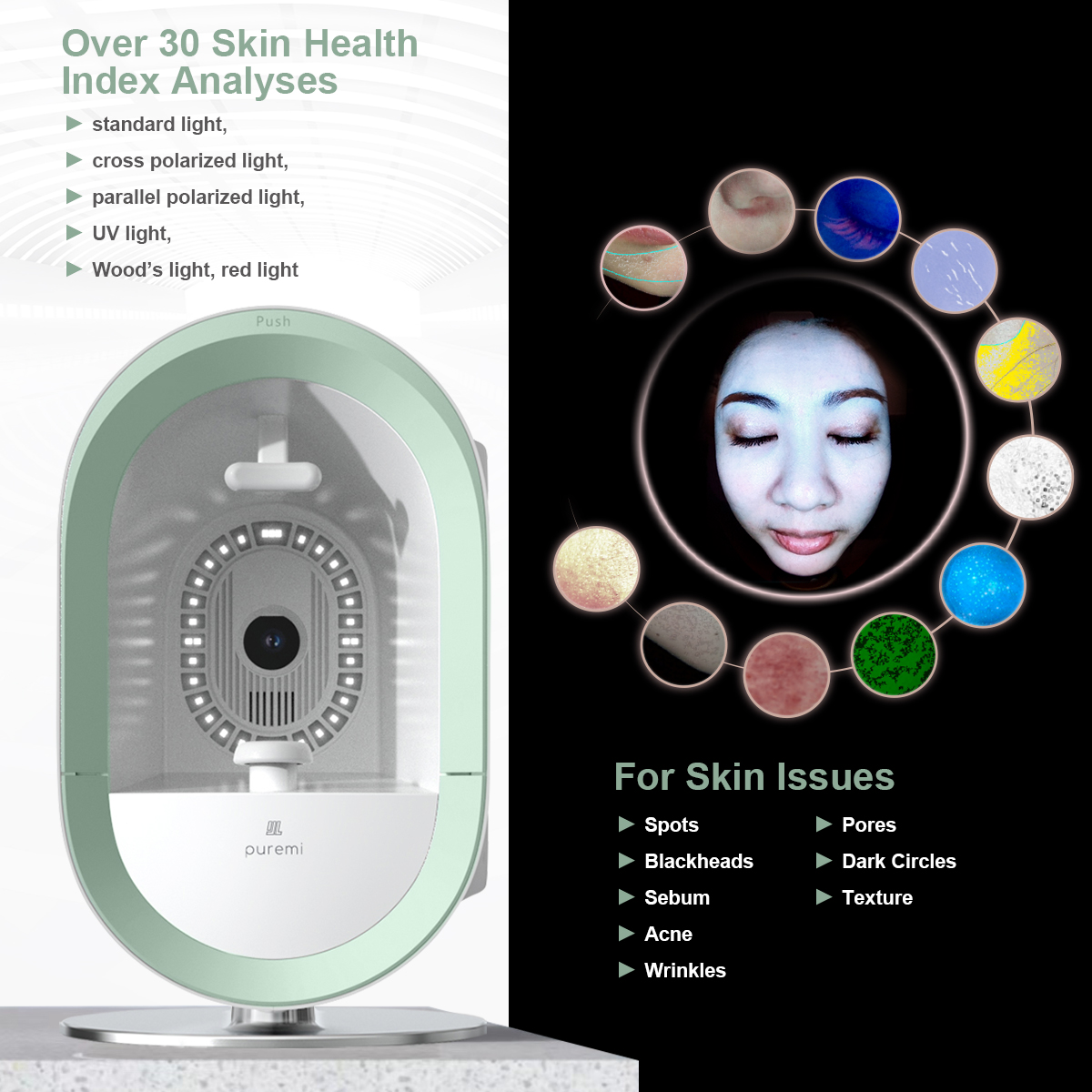 3D AI Face Visia Skin Analysis QR Code for Skin Test Report Skin Analyzer Machine