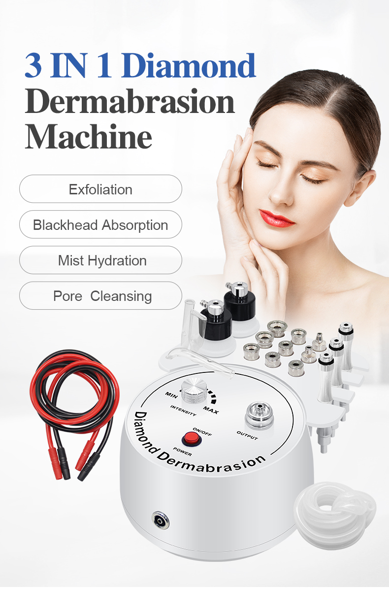 3 in 1 Facial Cleansing Peel Dermabrasion Machine Strong Diamond Microdermabrasion Device