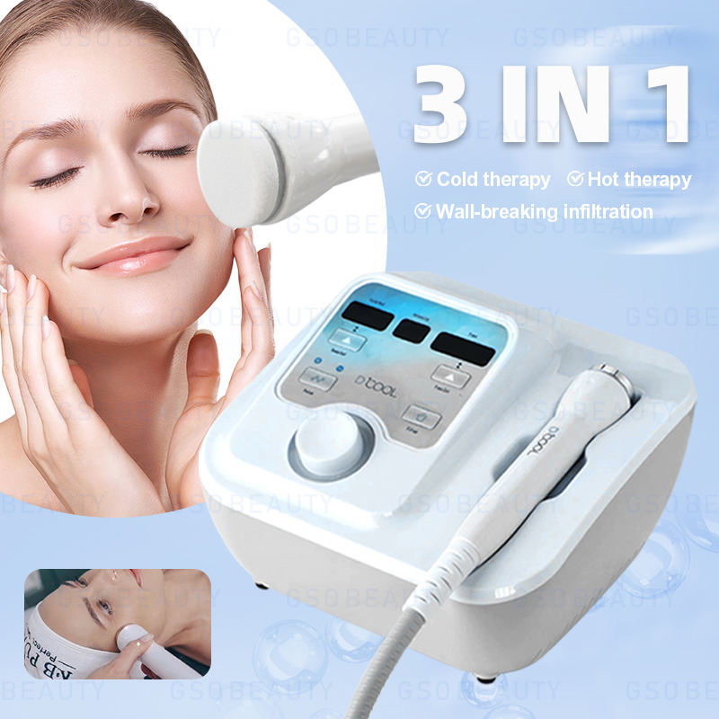 Portable D Cool Cryo Facial Machine Hot and Cold Facial Device Mesotherapy Skin Care Machine Electroporation Mesotherapy Machine